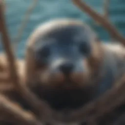 Ensnared Seal in Fishing Net