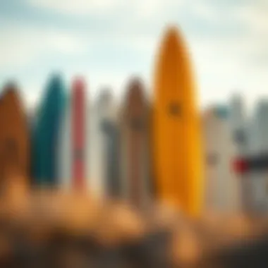 Diverse Surfboard Designs for Every Surfer Various surfboard designs showcased together