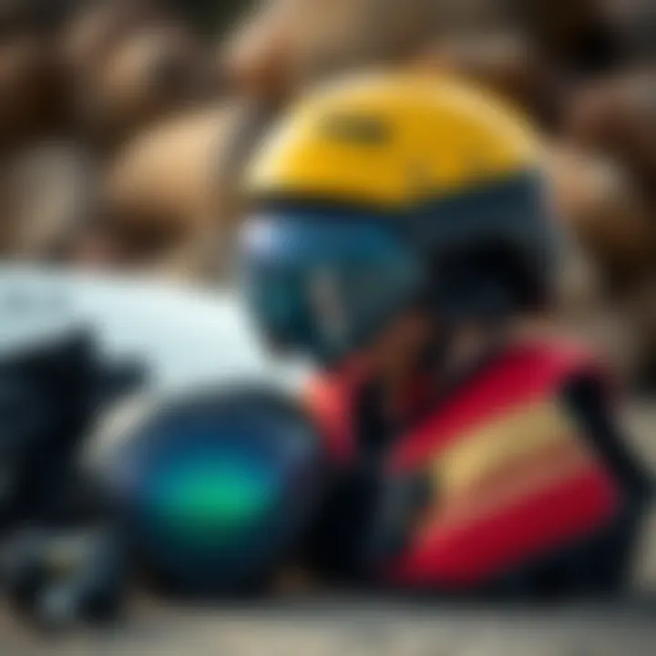 Critical Safety Gear for Surfing Adventures Safety gear including a helmet and life vest for surfers