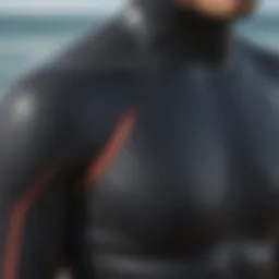 Close-up of wetsuit material showcasing texture and flexibility