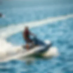 Dynamic jet board in action on water