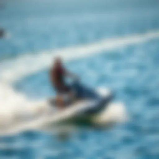 Dynamic jet board in action on water