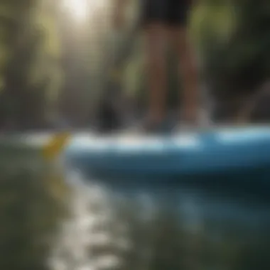 Innovative motorized paddle board gear close-up