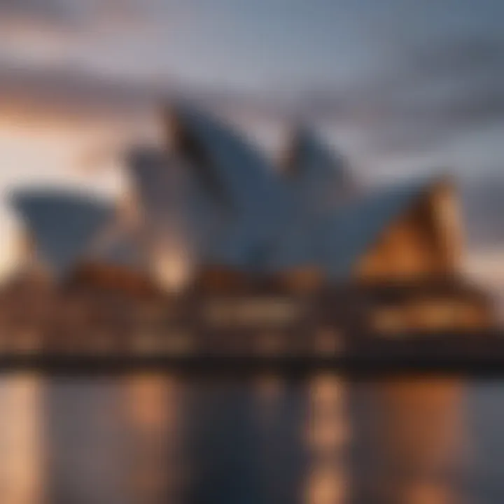 Iconic Sydney Opera House at dusk