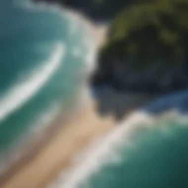 Aerial view of stunning coastline in Costa Rica