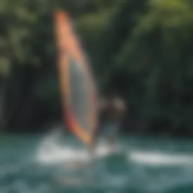 Exciting windsurfing session amidst the scenic beauty of Jamaica