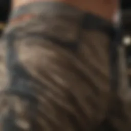 Close-up view of Billabong long shorts showcasing the unique design and fabric texture.