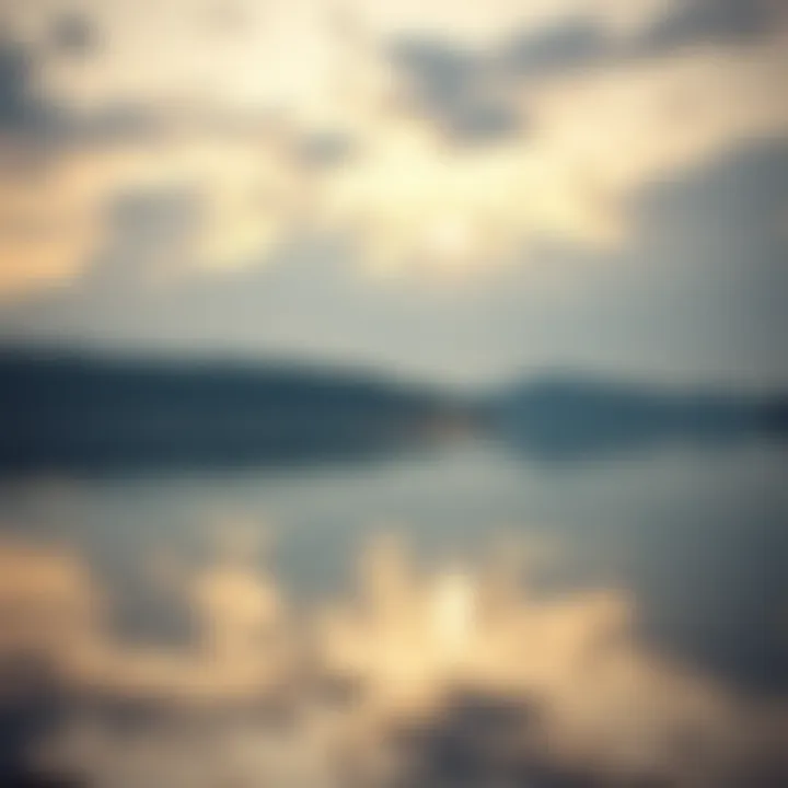 Serene lakeside view at dawn, embodying peace and reflection.