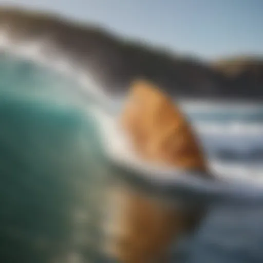 Artistic depiction of a catch surf log fin in motion