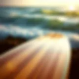 Artistic view of a handcrafted surfboard