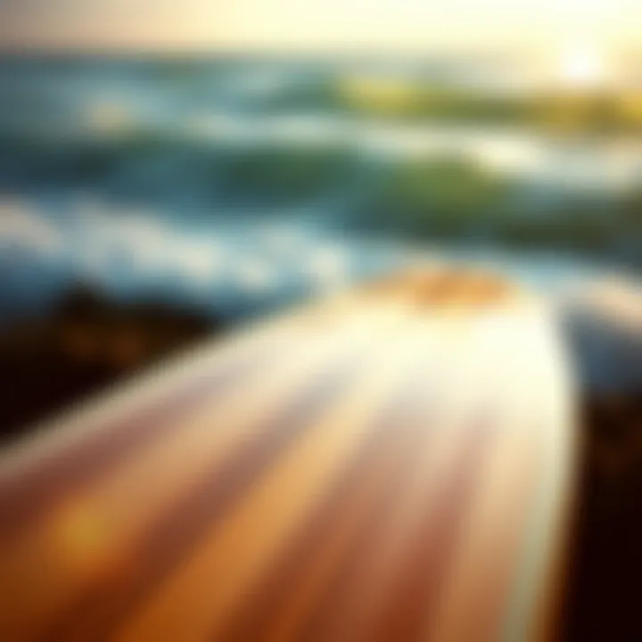 Artistic view of a handcrafted surfboard