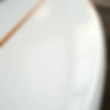 Close-up of innovative surfboard materials