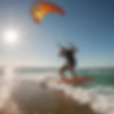 Thrilling kite surfers navigating the waves of Tel Aviv's beach