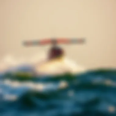 A dynamic crosswinger gliding over the waves