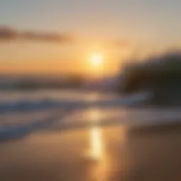 A vibrant sunrise over a surf spot on the East Coast, capturing the essence of early morning sessions.