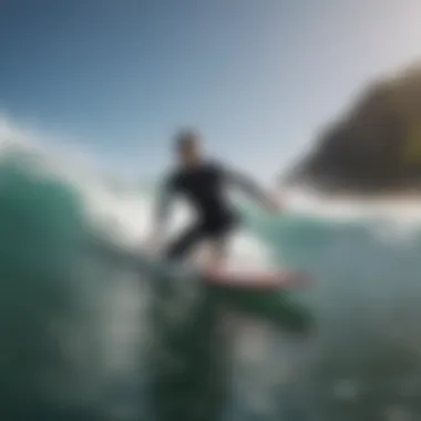 FCS AM fins in action during a surf session, demonstrating performance on the waves.