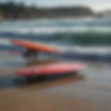 Comparison illustrating the differences between traditional surfboards and battery hydrofoil surfboards