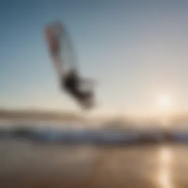 A group of kitesurfing enthusiasts sharing experiences on the beach