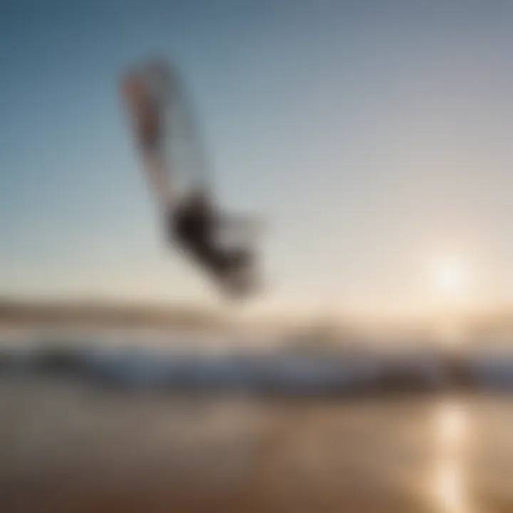 A group of kitesurfing enthusiasts sharing experiences on the beach