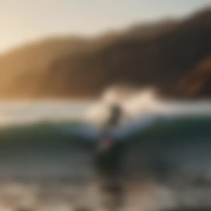 Surfer catching a wave at Malibu Sunset Point