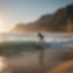Surfing at a breathtaking beach in Mexico