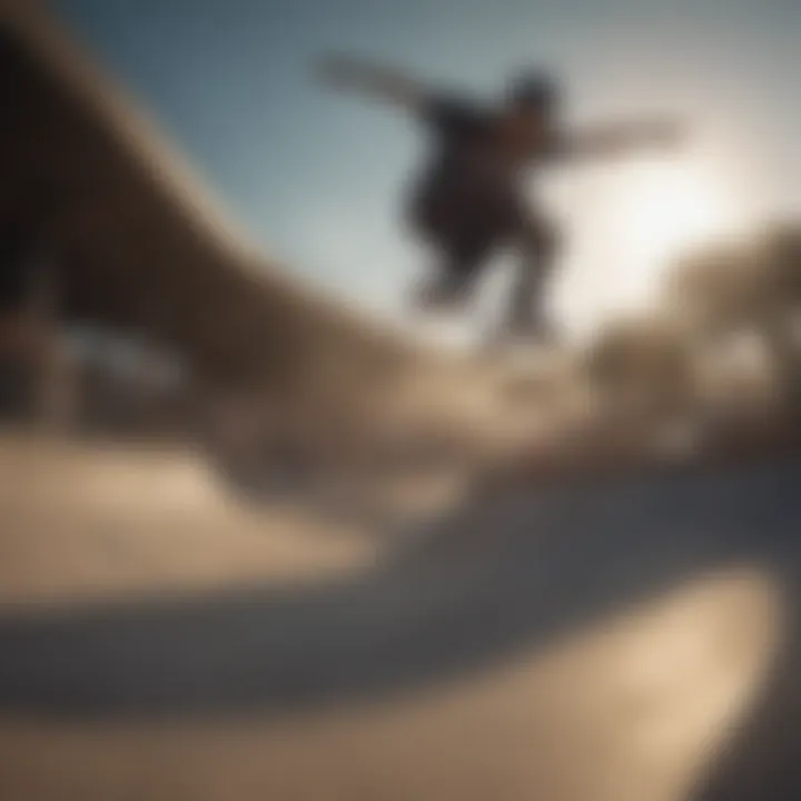 Skateboarder defying gravity with a smooth invert trick in the mini pipe