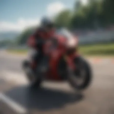 Motorbike racing through virtual track