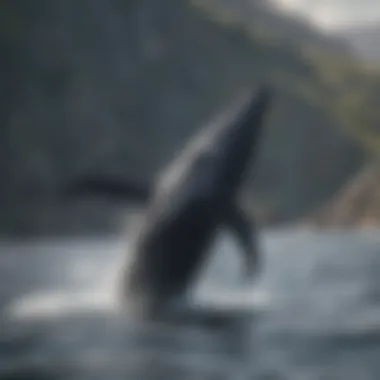 Gentle giant - magnificent humpback whale breaching