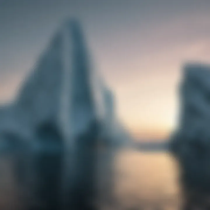 Spectacular aerial view of iceberg floating in the ocean