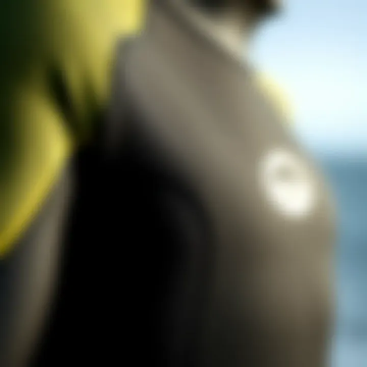 Material Texture of O'Neill Summer Wetsuit Detailed view of O'Neill summer wetsuit showcasing its material texture