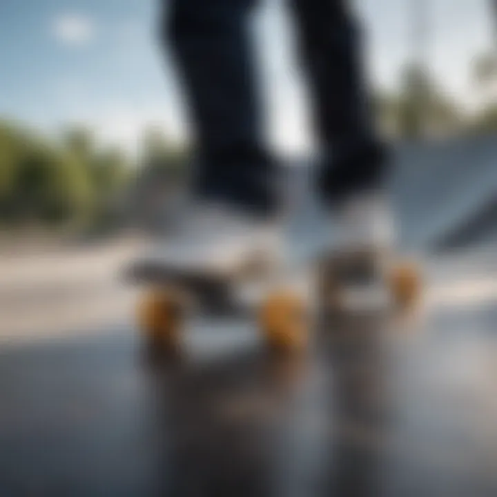 Skateboarding through a digital skate park landscape