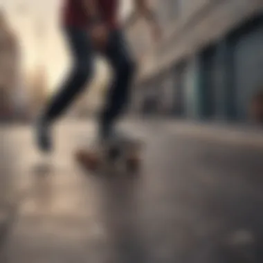 Virtual skateboarder in a dynamic urban setting