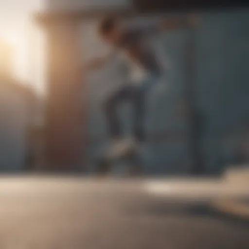 Skateboarder performing a gravity-defying trick