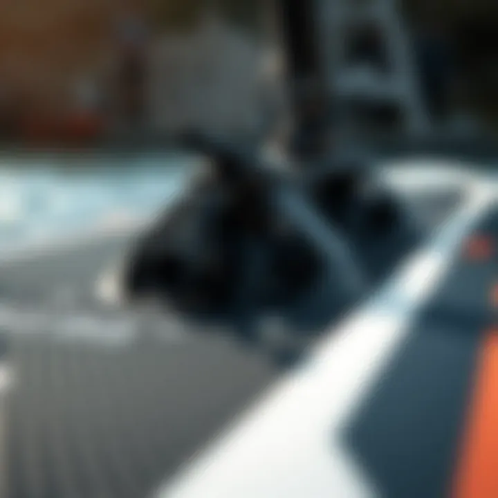 Innovative Hydrofoil Technology A close-up of innovative hydrofoil technology showcasing its intricate mechanics.