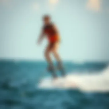 Professional Rider Demonstrating Hydrofoil Techniques A professional rider demonstrating advanced hydrofoil techniques.