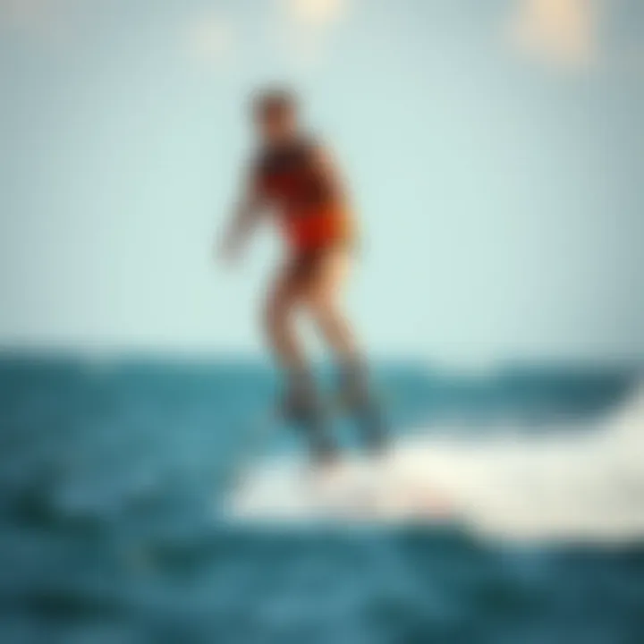 Professional Rider Demonstrating Hydrofoil Techniques A professional rider demonstrating advanced hydrofoil techniques.