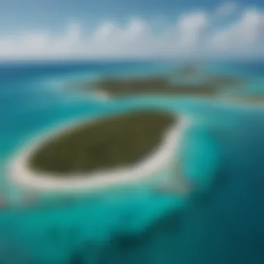 Aerial view showcasing the stunning turquoise waters and coral reefs around Providenciales