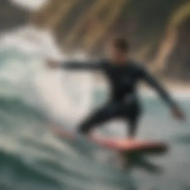 A surfer wearing a Quiksilver rash guard while riding a wave