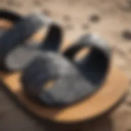 Close-up view of the Reef Voyage Sandals showcasing the unique tread pattern and grip