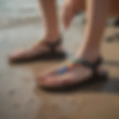 Maintenance of Sandpiper Rainbow Sandals being applied after a water activity