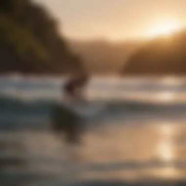 Sunset surfing session in Costa Rica