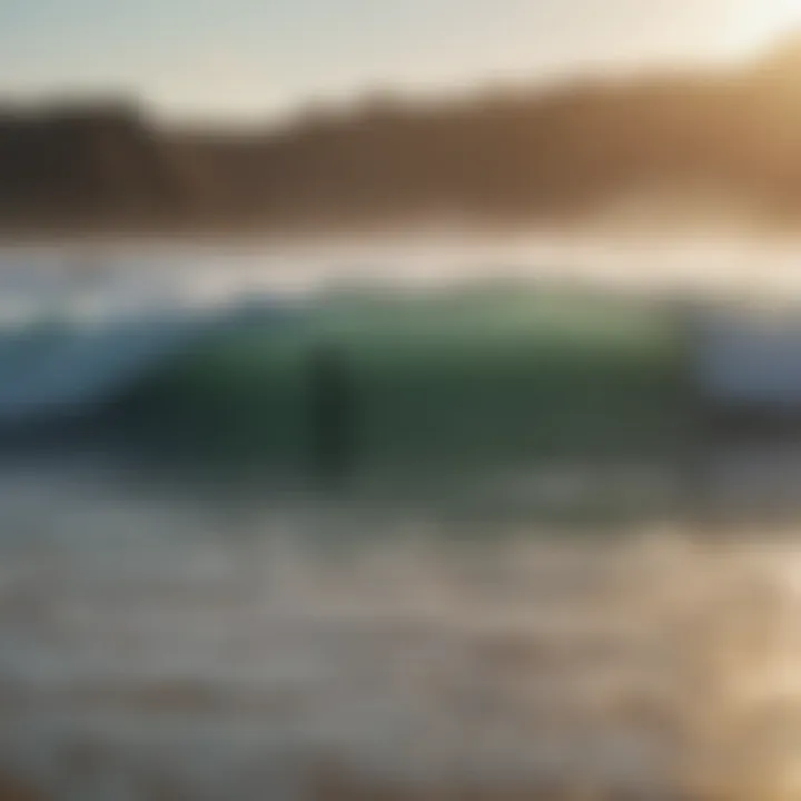 Surfers catching waves at a secluded beach