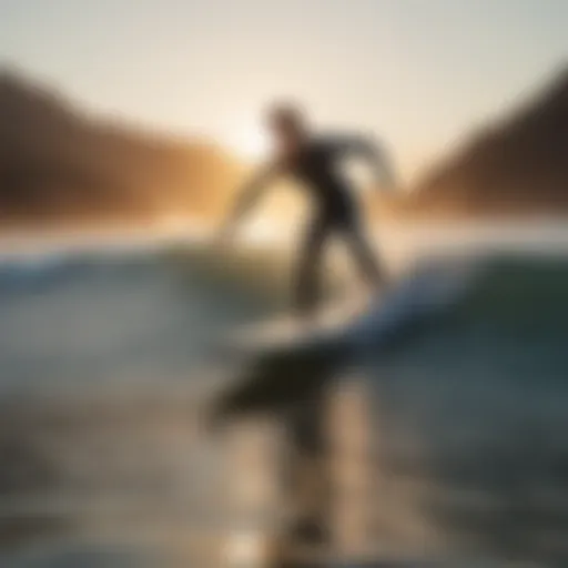 A surfer riding a wave at Malibu Beach