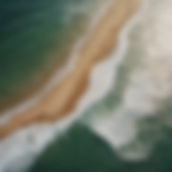 An aerial view of the waves crashing at Windansea Beach, ideal for experienced surfers.