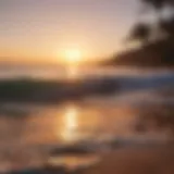 A breathtaking view of a surf beach in Mexico at sunset