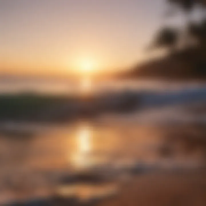 A breathtaking view of a surf beach in Mexico at sunset