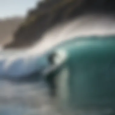 A surfer riding a perfect wave along the coast of Mexico