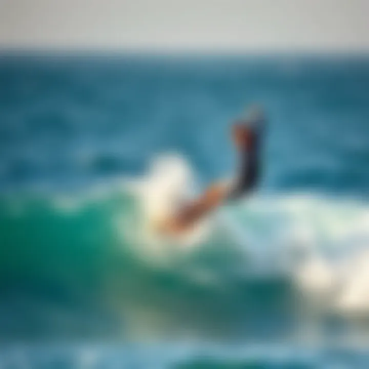 Surfer riding a wave with the Big Baron surfboard