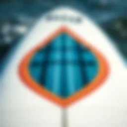 Close-up of the Big Baron surfboard showcasing its unique design