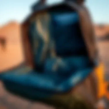 Detailed view of the compartments inside the Billabong laptop backpack